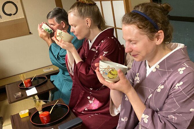 An Amazing set of Cultural experience: Kimono, Tea Ceremony and Calligraphy - Matcha tea ceremony and your own whisking steps